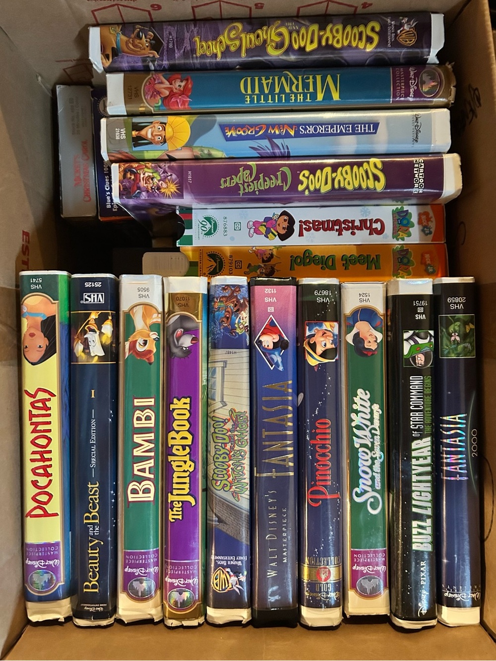 VHS tapes- Disney, Scooby-doo, Rescue Heroes, Rugrats, Dora, Magic Tree House
